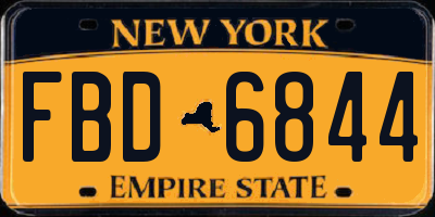 NY license plate FBD6844