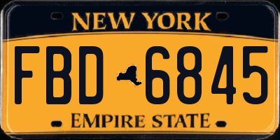 NY license plate FBD6845