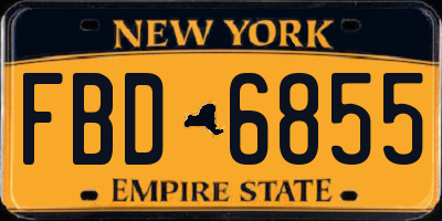 NY license plate FBD6855