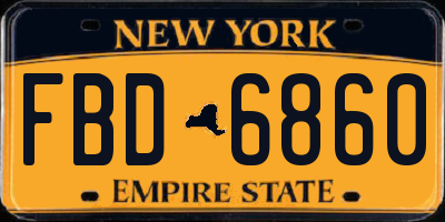 NY license plate FBD6860