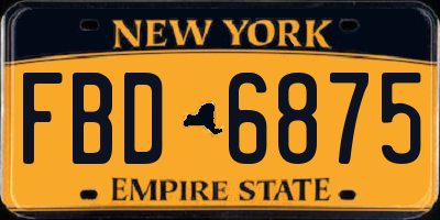 NY license plate FBD6875