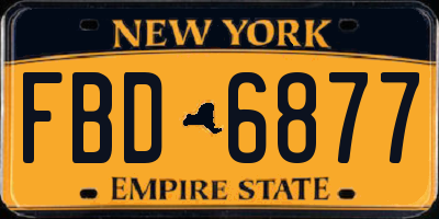NY license plate FBD6877