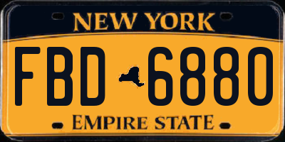 NY license plate FBD6880