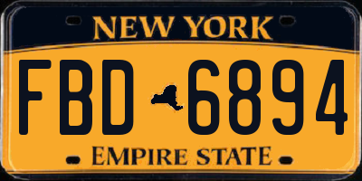 NY license plate FBD6894
