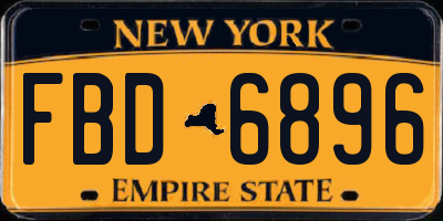 NY license plate FBD6896