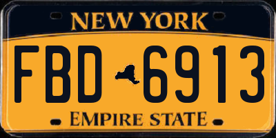 NY license plate FBD6913