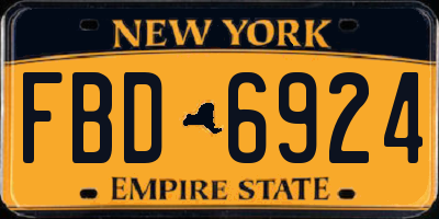 NY license plate FBD6924