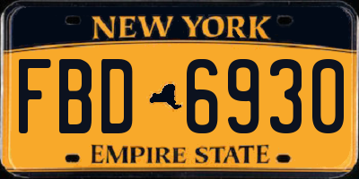 NY license plate FBD6930