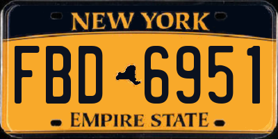 NY license plate FBD6951