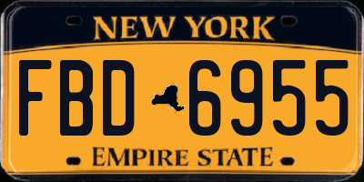 NY license plate FBD6955