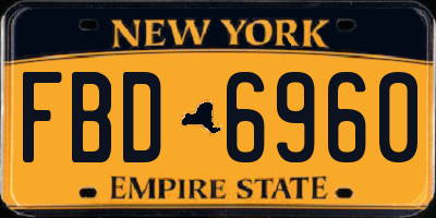 NY license plate FBD6960