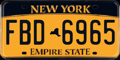 NY license plate FBD6965