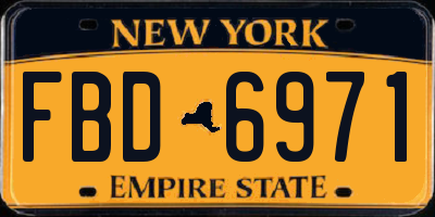 NY license plate FBD6971