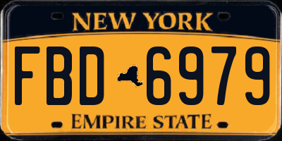 NY license plate FBD6979