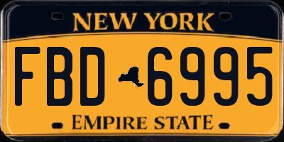 NY license plate FBD6995