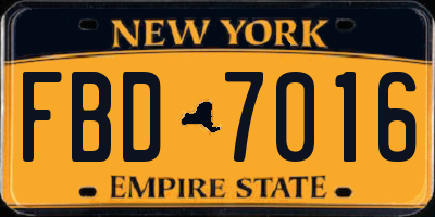 NY license plate FBD7016