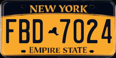 NY license plate FBD7024