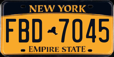 NY license plate FBD7045