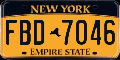 NY license plate FBD7046