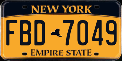 NY license plate FBD7049