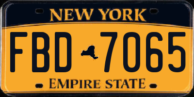 NY license plate FBD7065