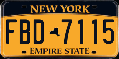 NY license plate FBD7115