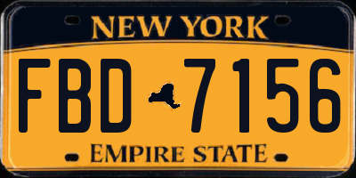 NY license plate FBD7156