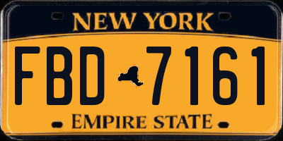 NY license plate FBD7161