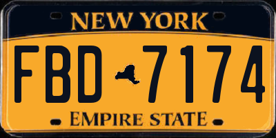 NY license plate FBD7174