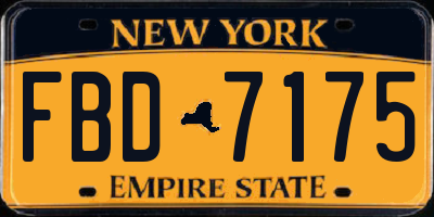 NY license plate FBD7175