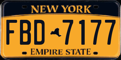 NY license plate FBD7177
