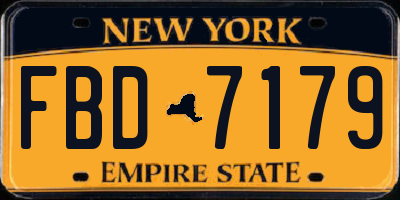 NY license plate FBD7179