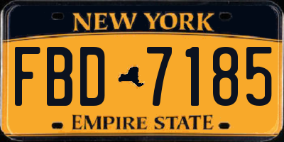 NY license plate FBD7185