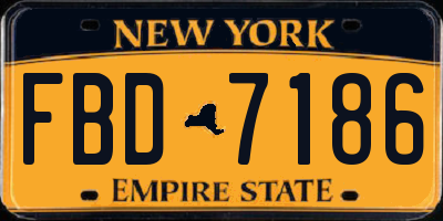 NY license plate FBD7186