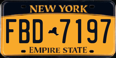 NY license plate FBD7197