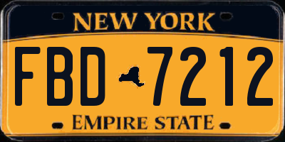 NY license plate FBD7212