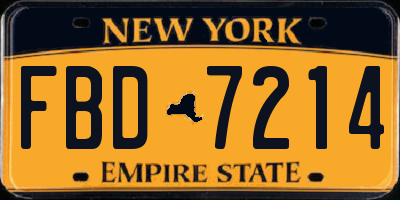 NY license plate FBD7214