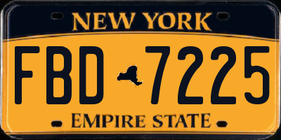 NY license plate FBD7225