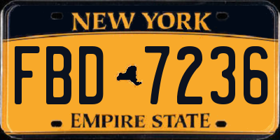 NY license plate FBD7236