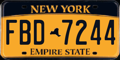NY license plate FBD7244