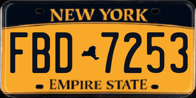 NY license plate FBD7253