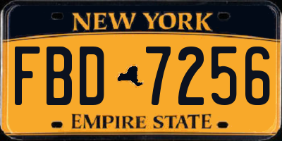 NY license plate FBD7256