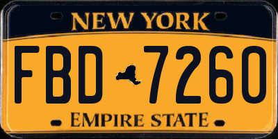 NY license plate FBD7260