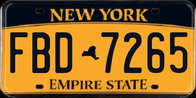 NY license plate FBD7265