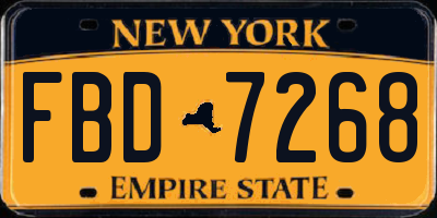 NY license plate FBD7268