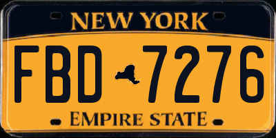 NY license plate FBD7276