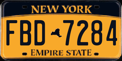 NY license plate FBD7284