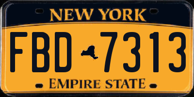 NY license plate FBD7313