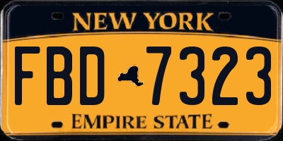 NY license plate FBD7323