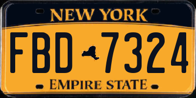 NY license plate FBD7324